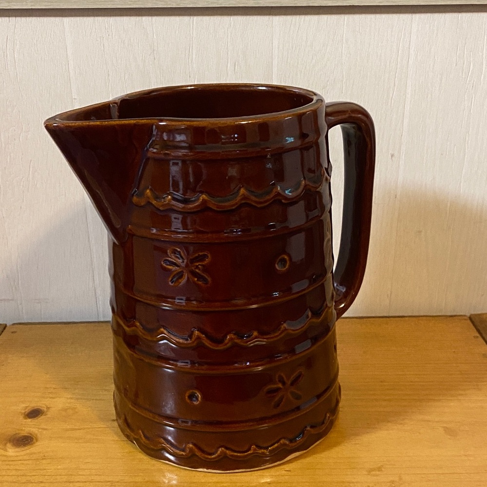 Rustic Brown Ceramic Pitcher